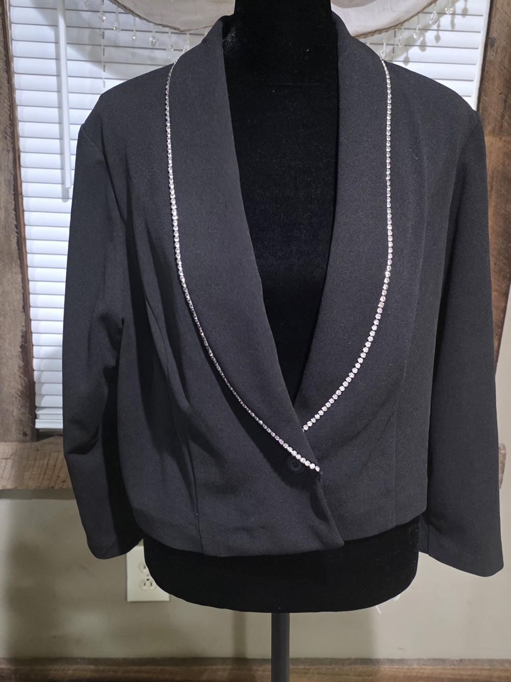 Shelby & Palmer Black Blazer with Silver Crystal Trim